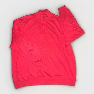 Jos. A. Bank Mens Quarter Zip Pullover Extra Large (XL) Red Classic